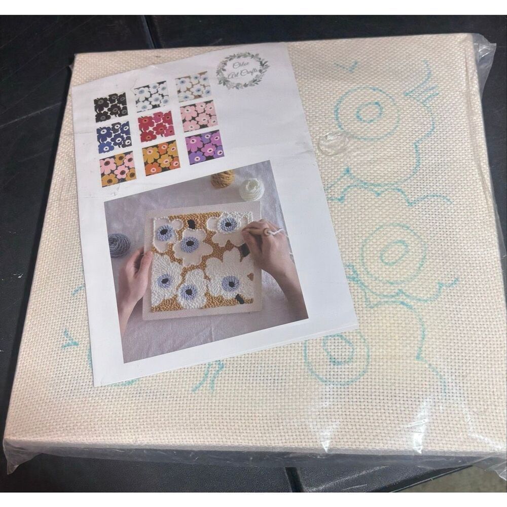 Punch Needle Embroidery Kit for Beginners – DIY Floral Wall Art (Complete Set)